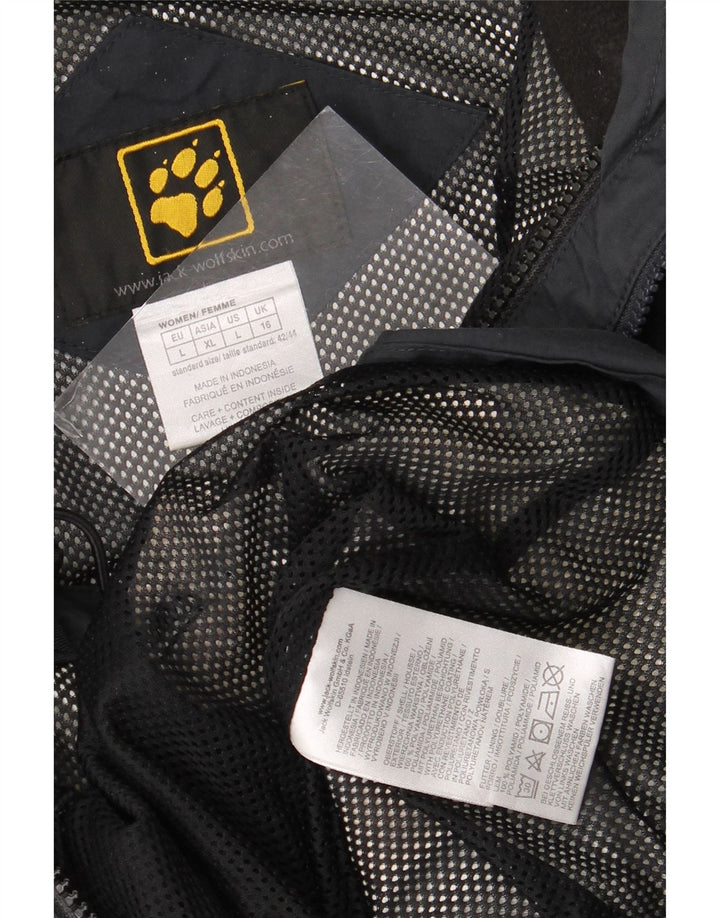 Jack Wolfskin Damen-Windbreakerjacke mit Kapuze, UK 16, Größe L, Grau, Farbblock
