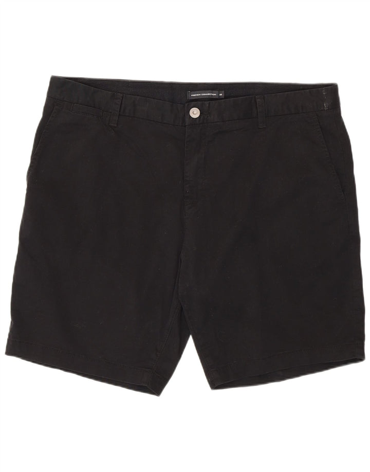 French Connection Herren-Chinoshorts W38 XL aus schwarzer Baumwolle