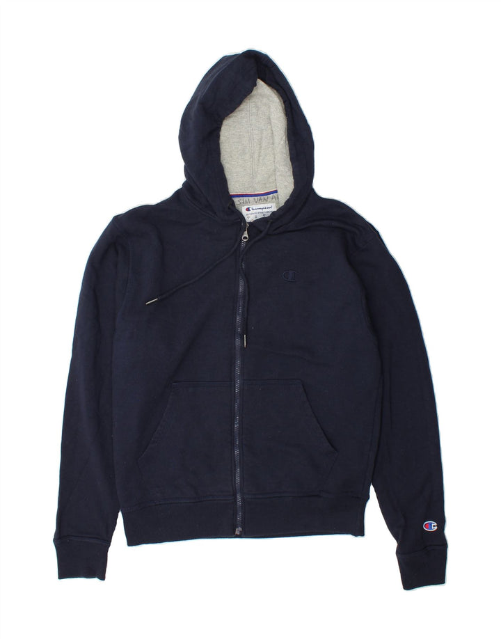 CHAMPION Mens Zip Hoodie Sweater Small Navy Blue Cotton Vintage Champion and Second-Hand Champion from Messina Hembry 