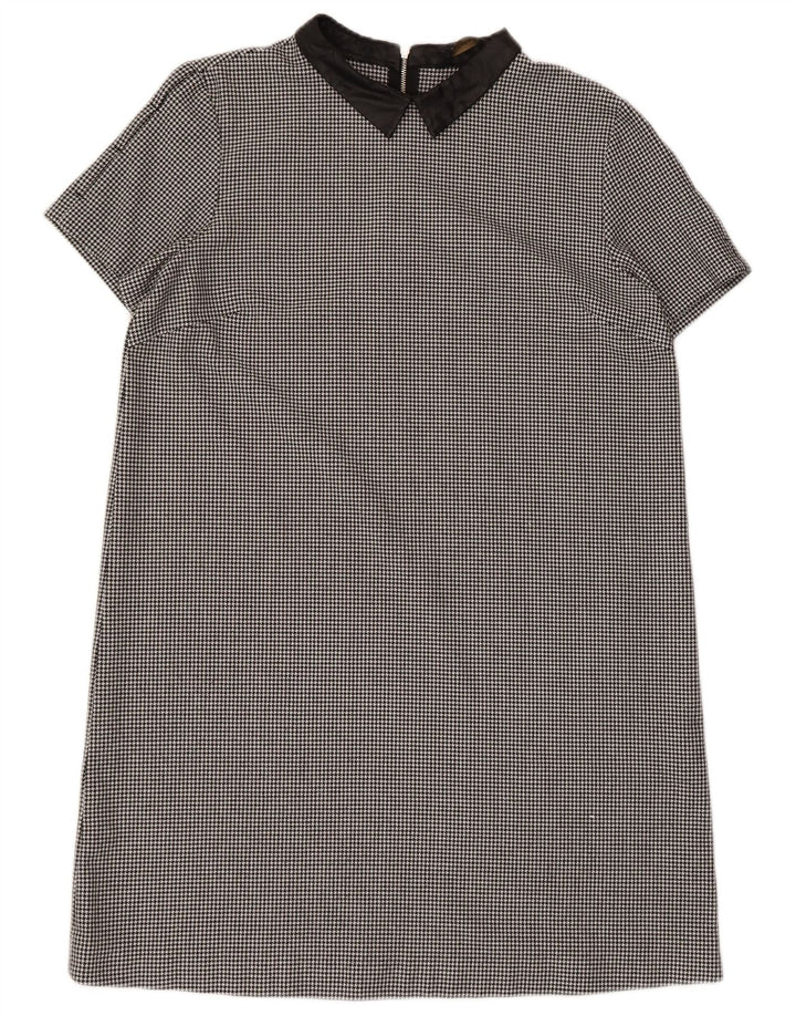 Zara Damen Etuikleid UK 14 Large Schwarzer Hahnentritt-Polyester