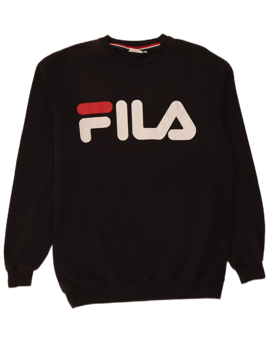 Fila Herren Grafik-Sweatshirt-Pullover aus mittelschwarzer Baumwolle