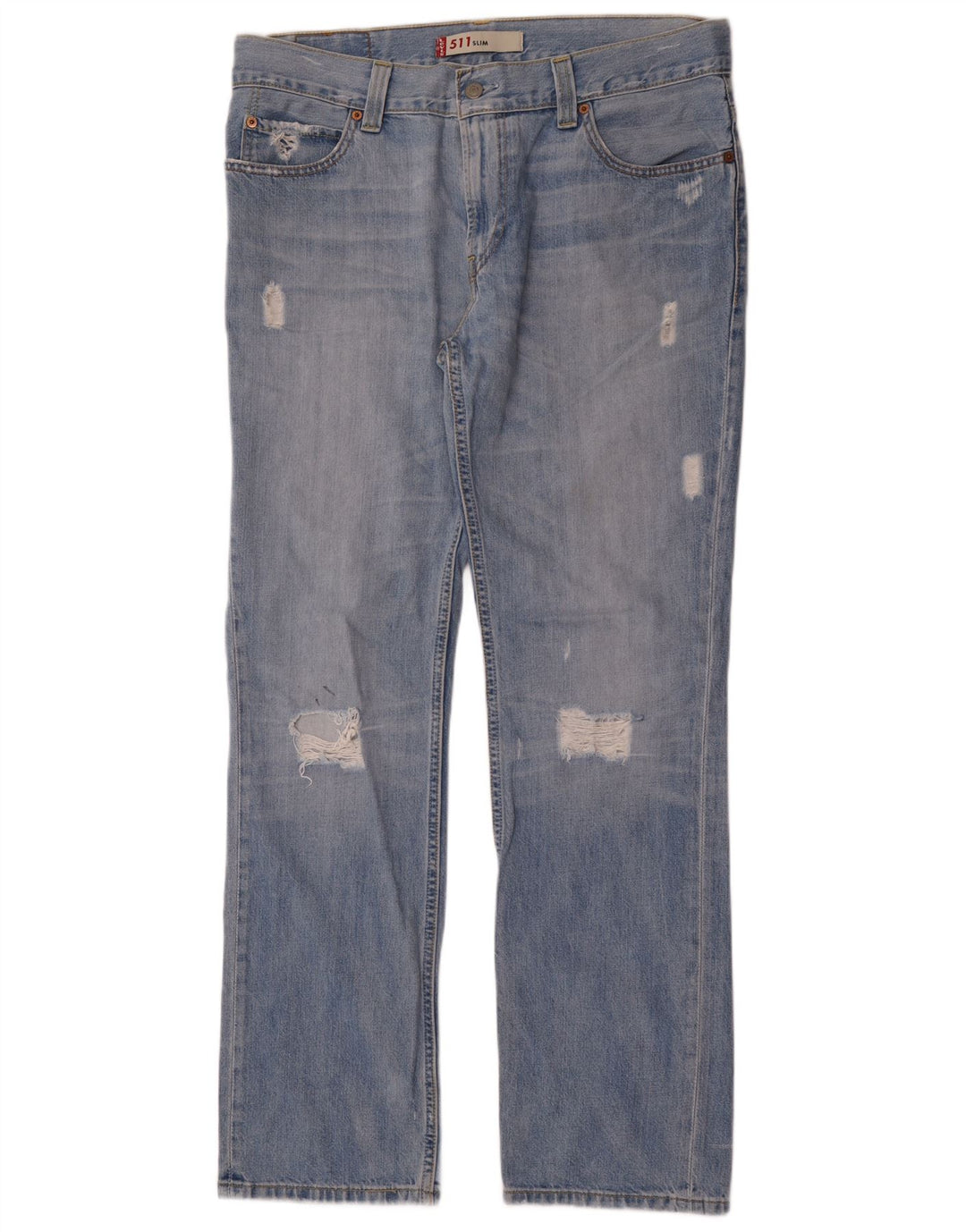 Levi's Herren 511 Distressed Slim Jeans W38 L34 Blaue Baumwolle