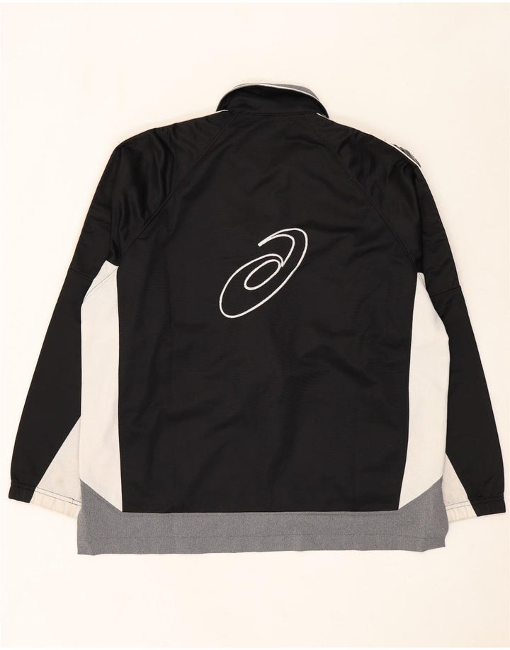 Asics Herren-Trainingsanzug mit grafischem Oberteil, groß, Schwarz, Farbblock