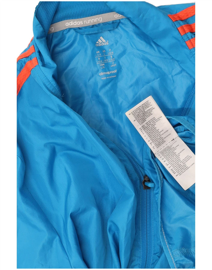 ADIDAS Damen Response Trainingsanzug Top Jacke UK 16/18 Large Blau Polyester