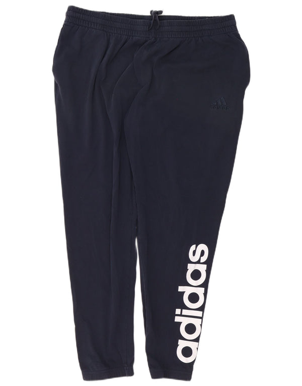Adidas Mens Graphic Tracksuit Trousers Joggers 2XL Navy Blue Cotton
