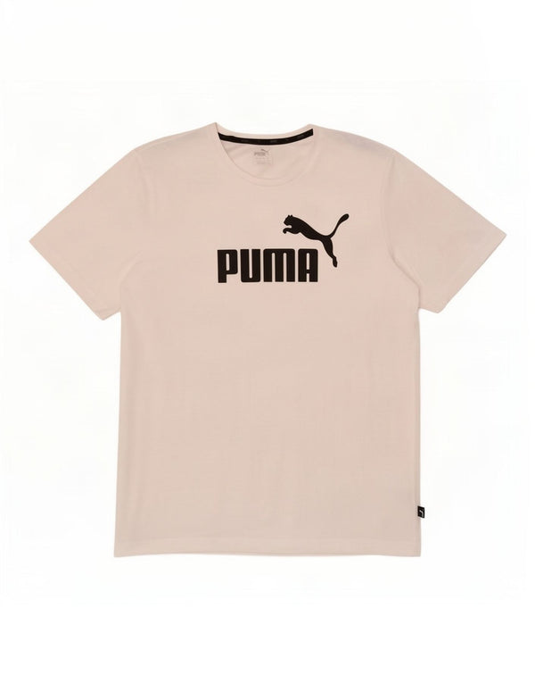 Puma Herren Grafik T-Shirt Top XL Weiß