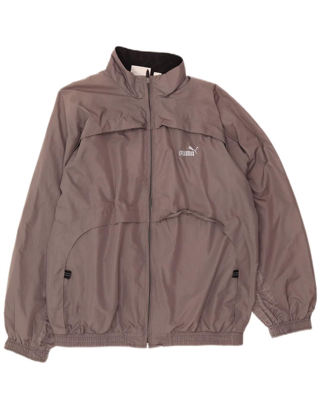 Puma Herren Bomberjacke UK 38 Mittelgraues Colourblock-Polyester