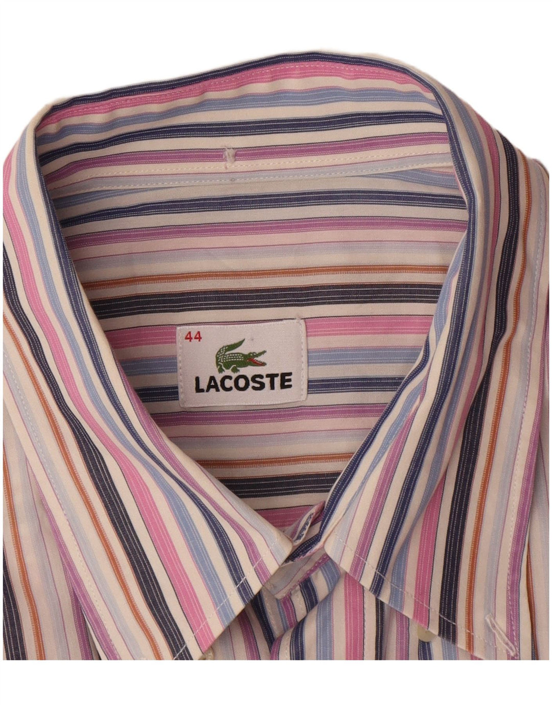 LACOSTE Herrenhemd Größe 44 XL Mehrfarbig gestreifte Baumwolle