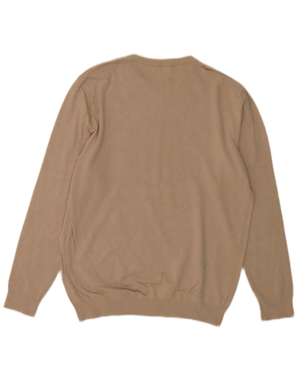 Zara Herren-Pullover mit Rundhalsausschnitt, Mittelbeige