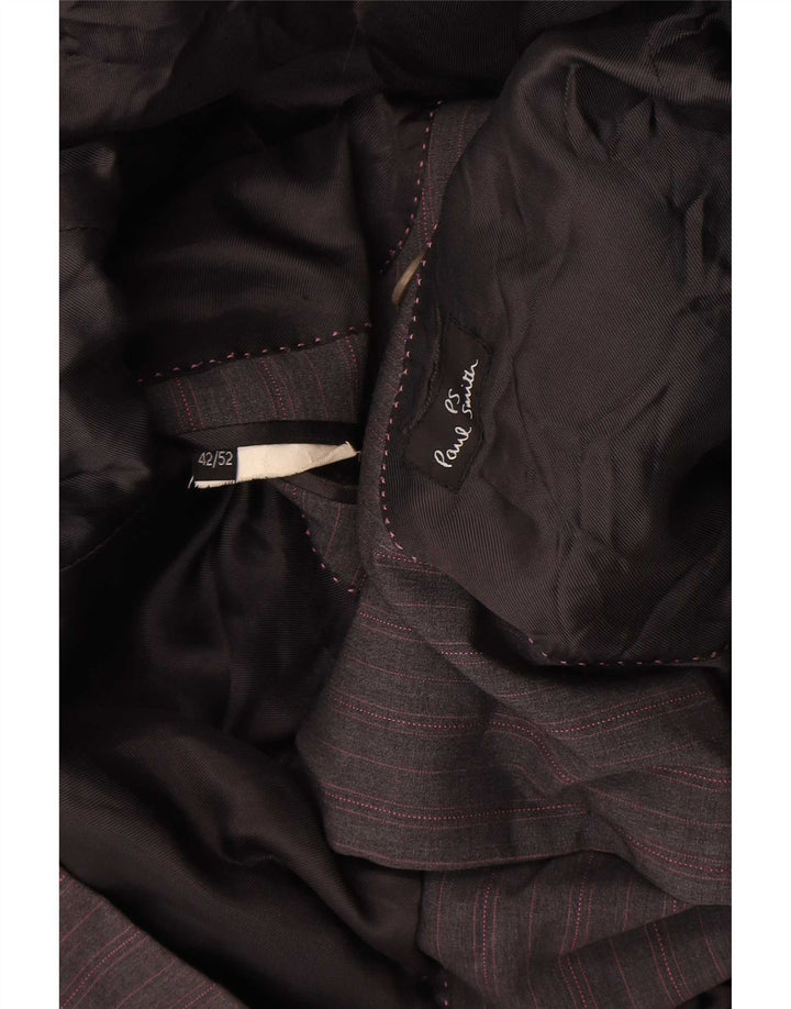 Paul Smith Herren 2-Knopf-Blazerjacke UK 42 XL Grau gestreift