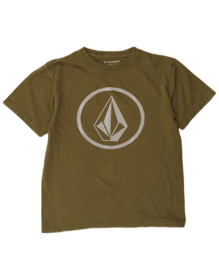 Volcom Grafik-T-Shirt-Oberteil für Jungen, 11–12 Jahre, mittlere Khaki-Baumwolle