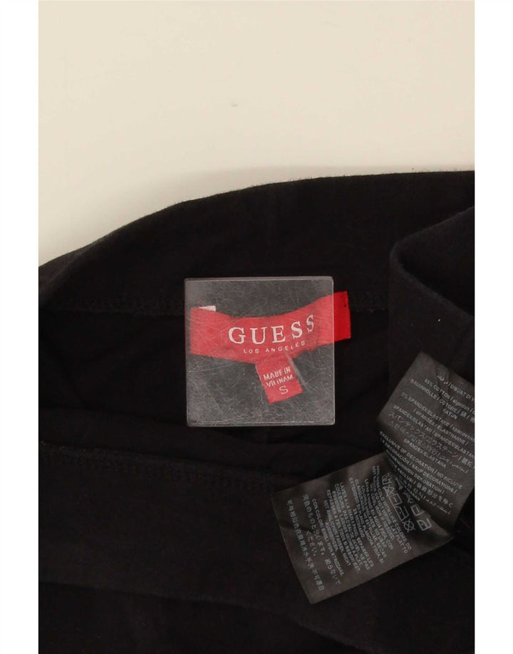 Guess Damen Leggings UK 10 Small W Schwarze Baumwolle