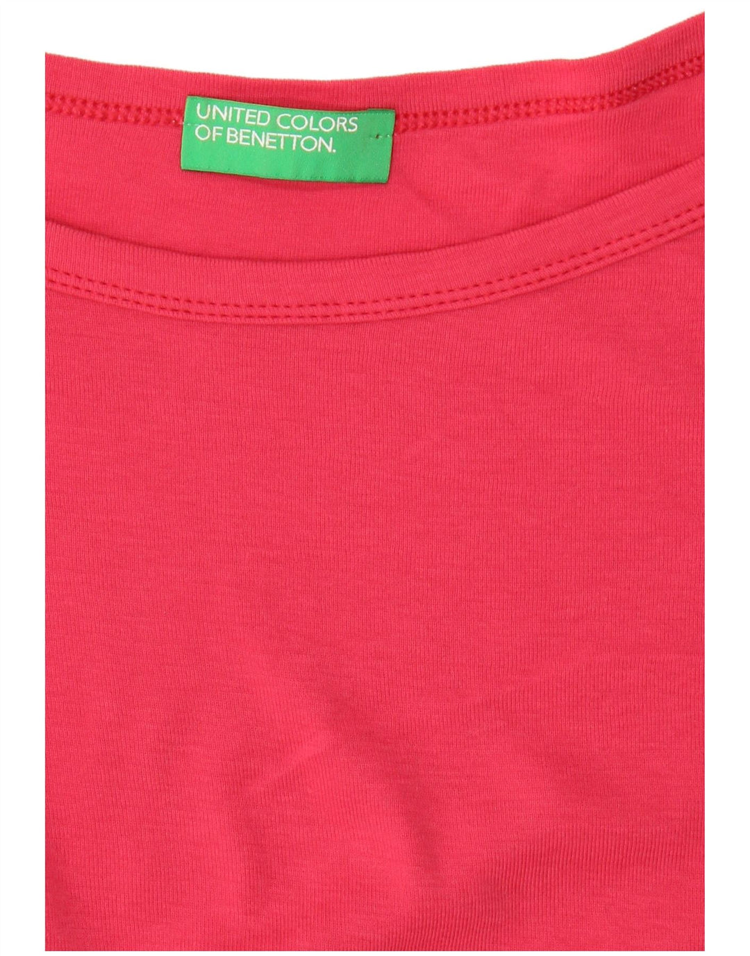 BENETTON Damen Top 3/4 Ärmel UK 14 Large Rot