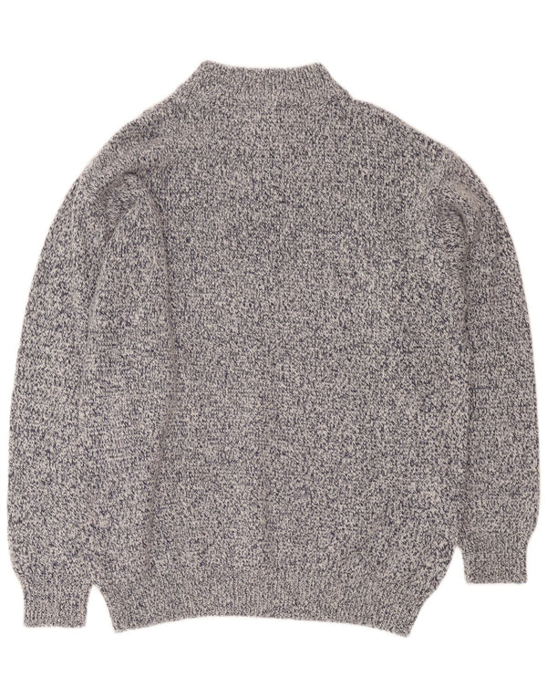 Invicta Herren-Pullover mit Reißverschluss, XL, marineblau gesprenkelte Baumwolle