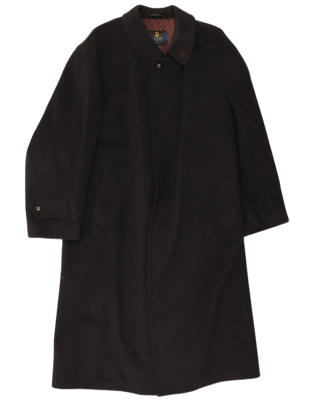 Bugatti Herrenmantel UK 44 2XL Schwarze Schurwolle
