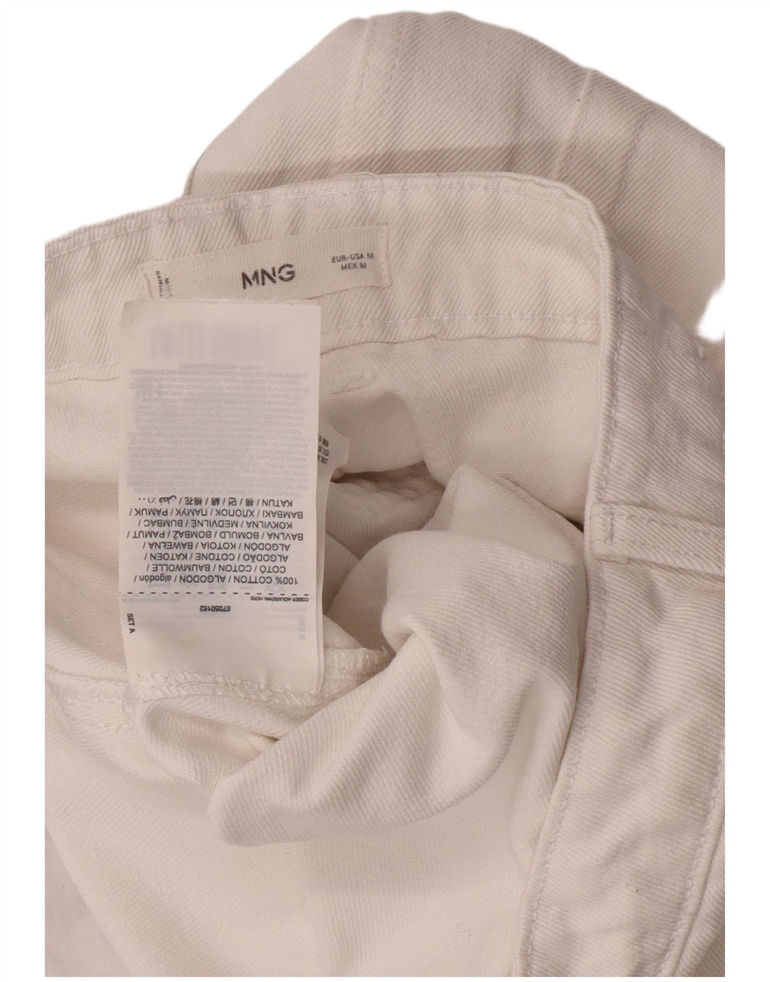 Mango Damen Jeansrock Medium W30 Weiße Baumwolle