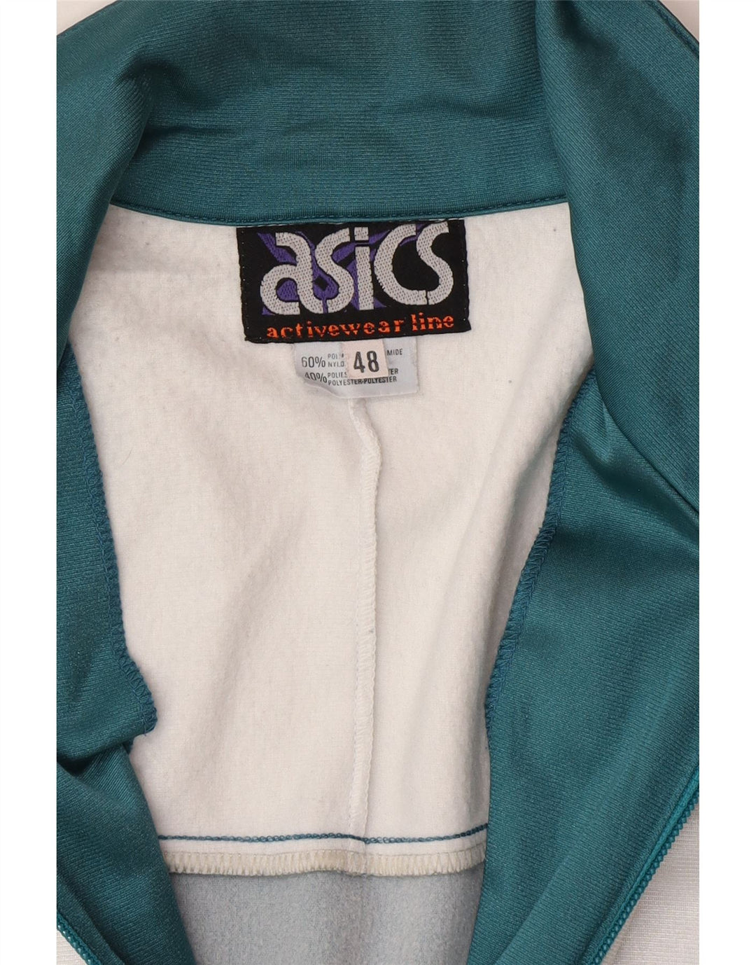 Asics Herren-Trainingsanzug mit grafischem Oberteil, IT 48, Mittelgrün, Farbblock