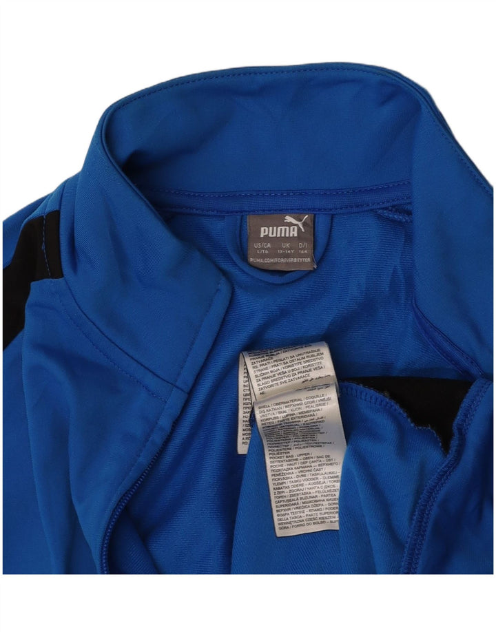 PUMA Jungen Grafik-Trainingsanzug-Top-Jacke, 13–14 Jahre, blauer Farbblock