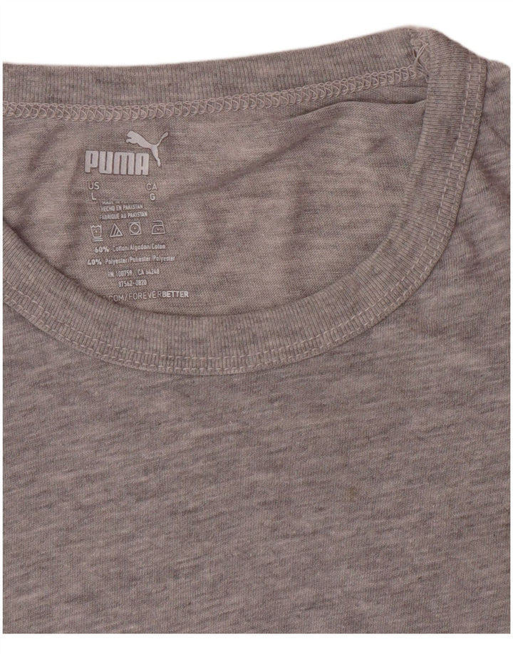 PUMA Damen T-Shirt Top UK 14 Large Grau Baumwolle