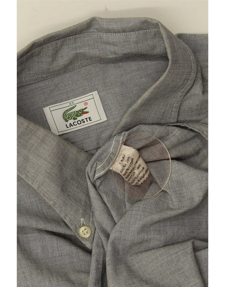 Lacoste Herrenhemd Größe 45 XL Graue Baumwolle