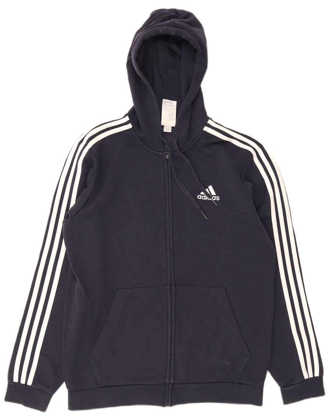 Adidas Herren-Kapuzenpullover mit Reißverschluss, mittlere marineblaue Baumwolle
