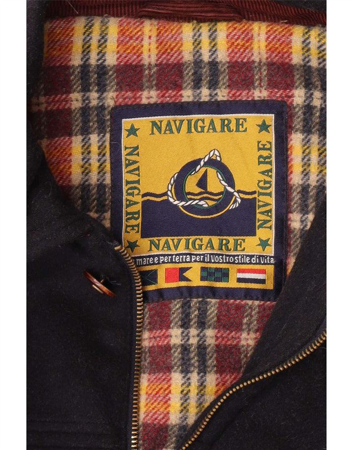 Navigare Herrenmantel UK 40 Große marineblaue Wolle