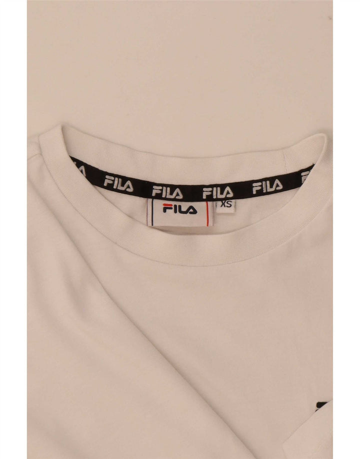 Fila Damen T-Shirt Top UK 6 XS Weiß