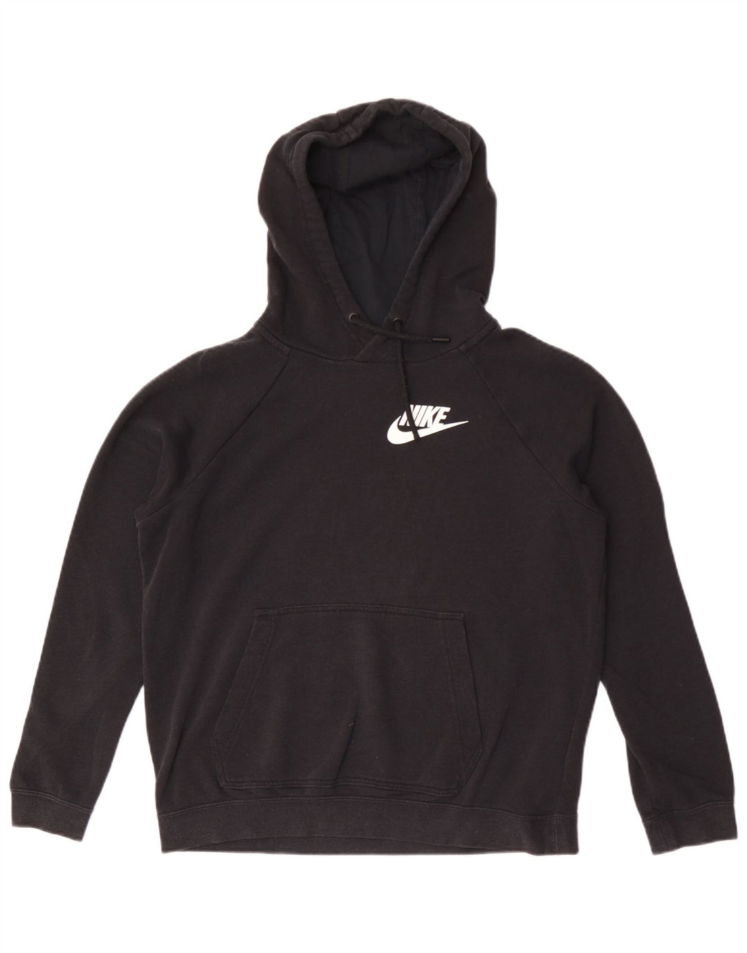 Nike Damen Kapuzenpullover UK 14 Mittelschwarze Baumwolle