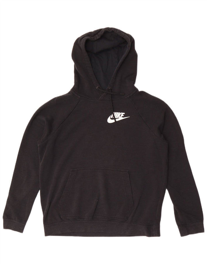 Nike Damen Kapuzenpullover UK 14 Mittelschwarze Baumwolle