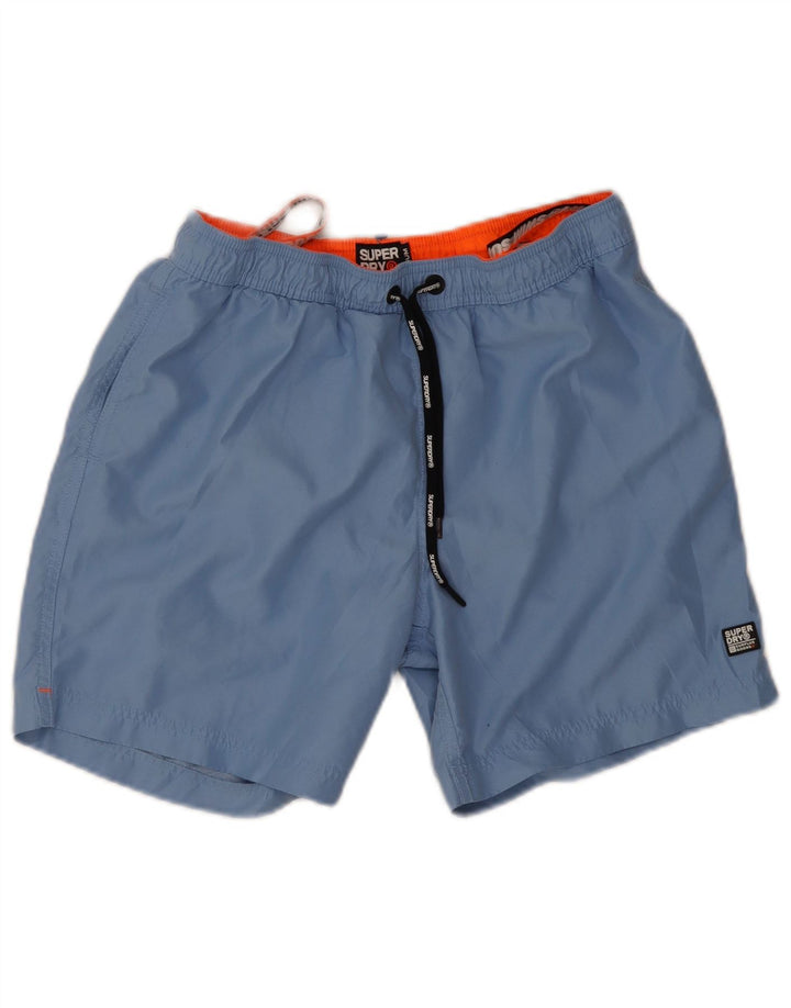 Superdry Herren-Badeshorts aus mittelblauem Polyester