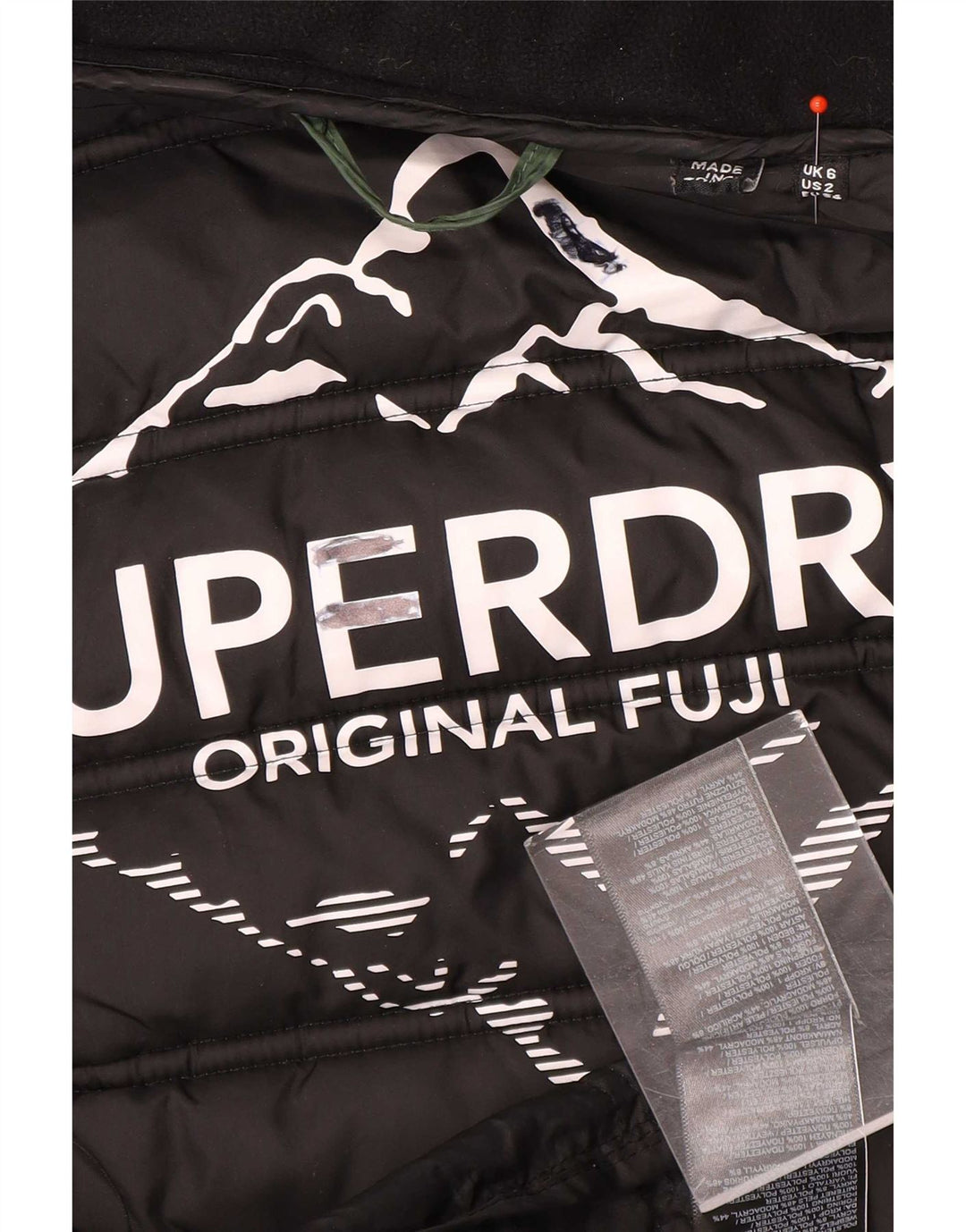 Superdry Wattierter Mantel mit Kapuze für Damen, UK 6, XS, Grün, Polyester