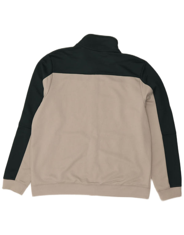 Nike Herren-Trainingsanzugoberteil, XL, weißes Colourblock-Polyester