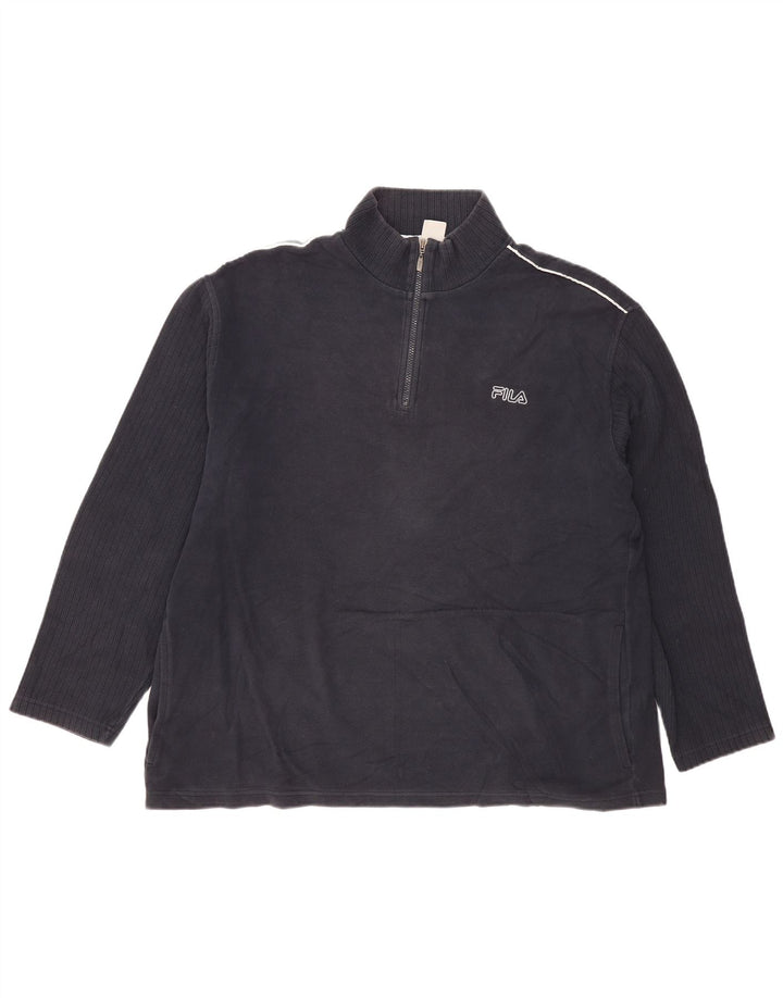 Fila Herren-Sweatshirt mit Reißverschluss, XL, Marineblau