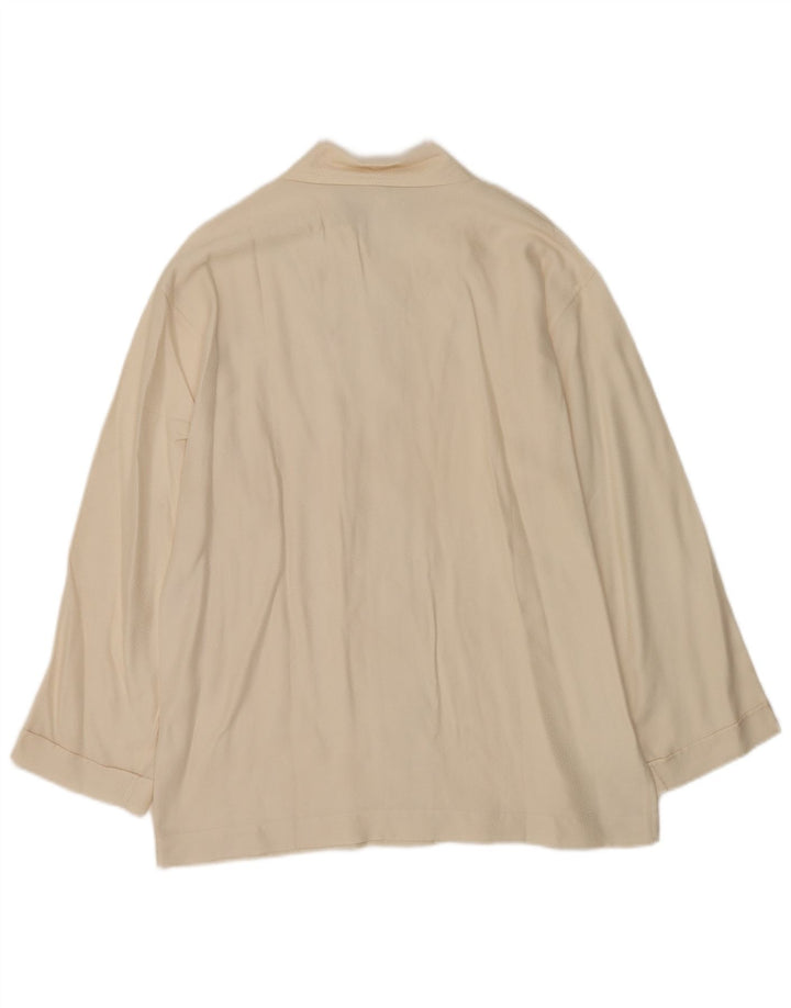 Vintage Damen Hemdbluse IT 46 Große cremefarbene Seide