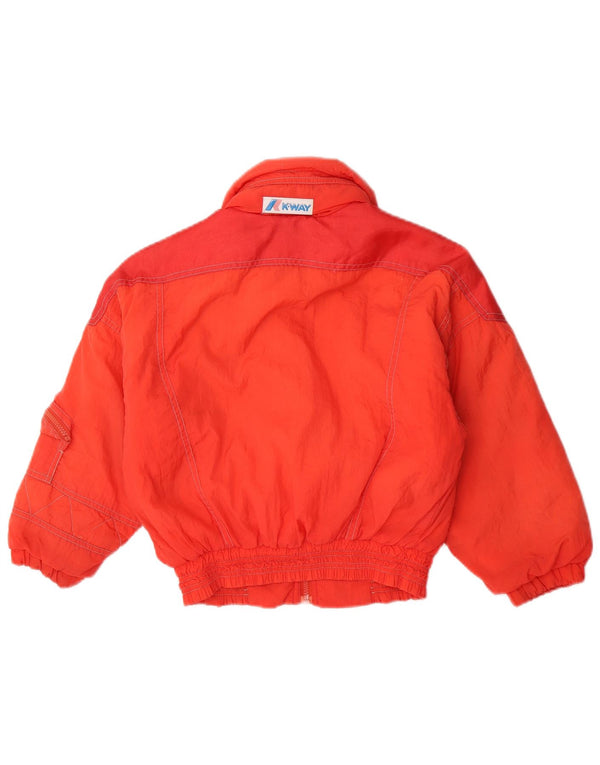 K-Way Jungen-Skijacke mit Kapuze, 7–8 Jahre, rotes Colourblock-Polyamid