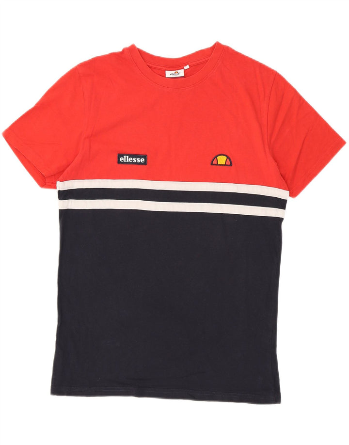 ELLESSE Herren Heritage T-Shirt Top Mittelrot Farbblock