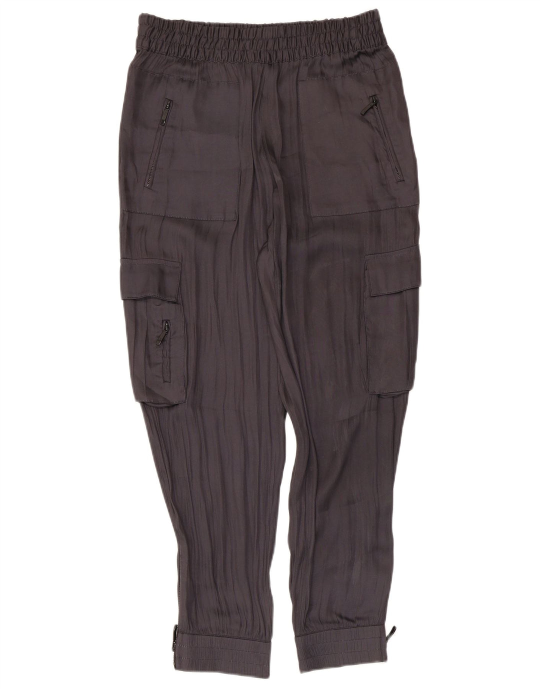 Zara Damen Joggers Cargohose Mittel W28 L26 Grau Polyester