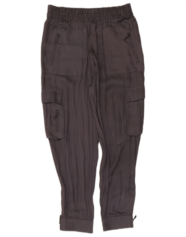 Zara Damen Joggers Cargohose Mittel W28 L26 Grau Polyester