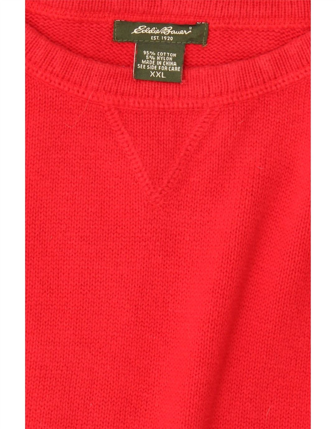 EDDIE BAUER Mens Crew Neck Jumper Sweater 2XL Red Cotton Vintage Eddie Bauer and Second-Hand Eddie Bauer from Messina Hembry 