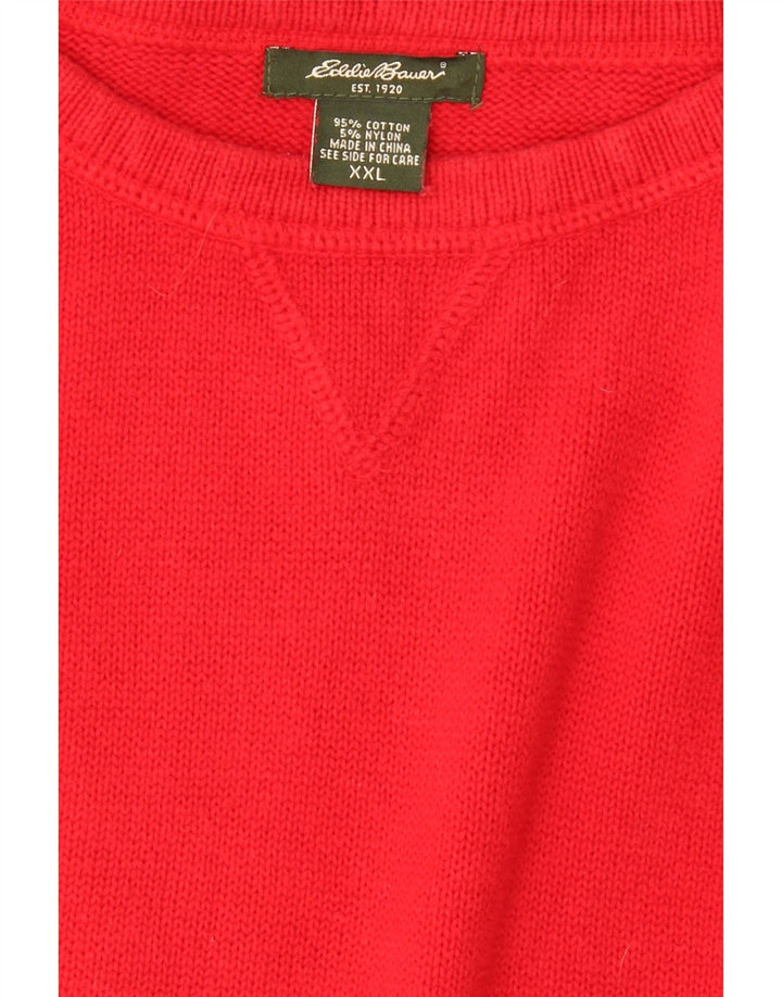 EDDIE BAUER Mens Crew Neck Jumper Sweater 2XL Red Cotton Vintage Eddie Bauer and Second-Hand Eddie Bauer from Messina Hembry 