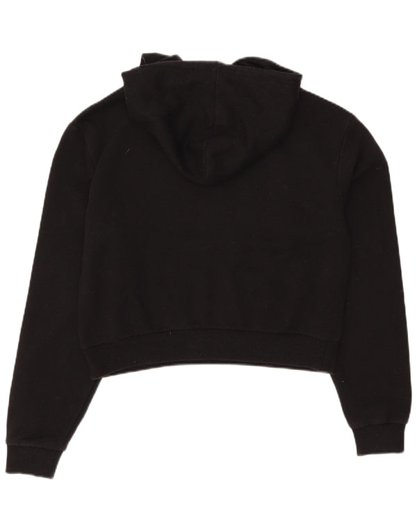 Vans Damen Crop Oversized Hoodie Pullover UK 6 XS Schwarz Baumwolle