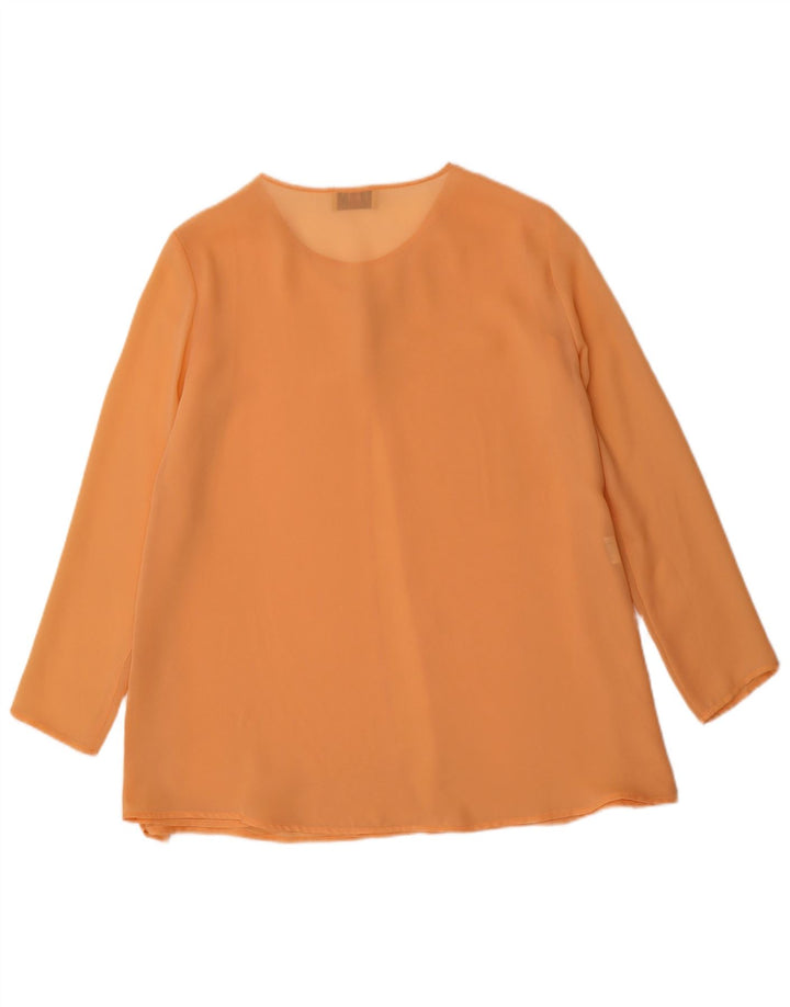 Oui Damen Hemdbluse UK 10 Small Orange Polyester