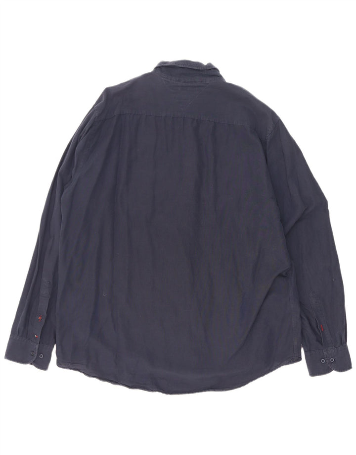 Tommy Hilfiger Herren-Hemd mit normaler Passform, 2XL, Marineblau, Farbblock