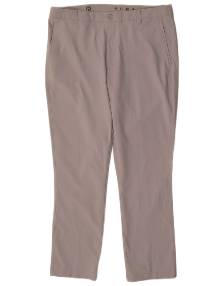 Puma Herren Straight Chino Hose W36 L30 Grau Polyester