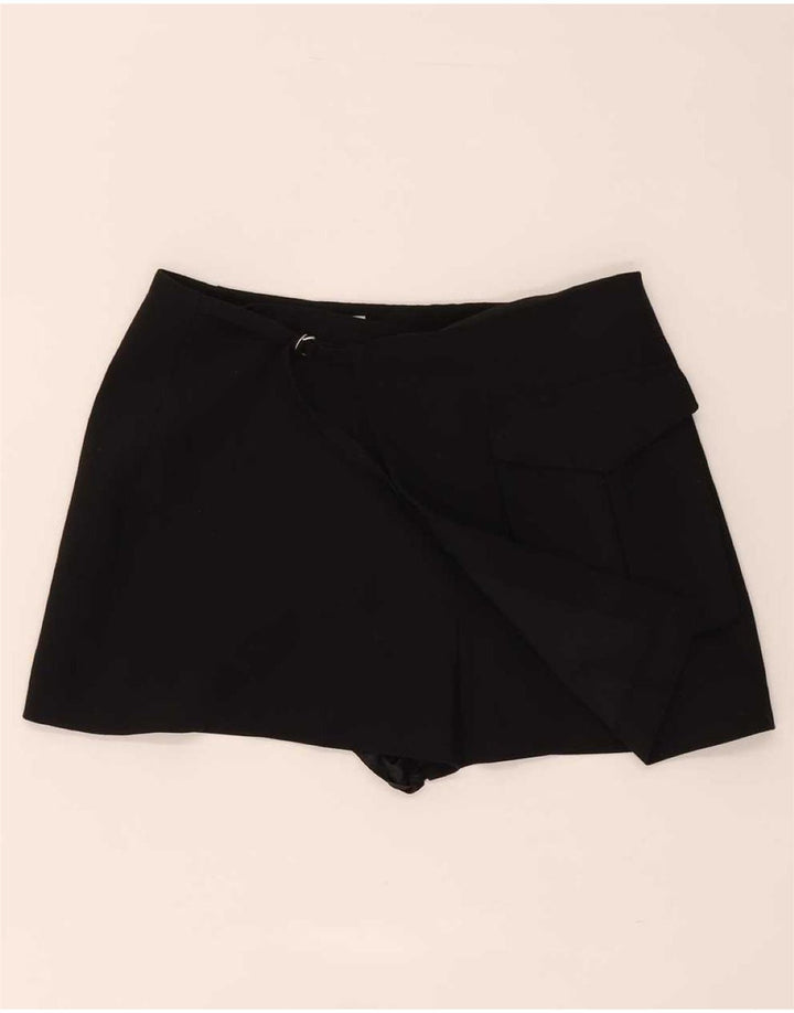 Zara Damen Skort Casual Shorts Large W30 Schwarz Polyester