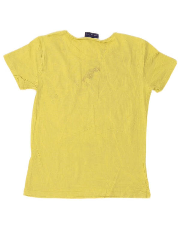 Trussardi Jeans Damen T-Shirt Top UK 12 Mittelgelb Baumwolle