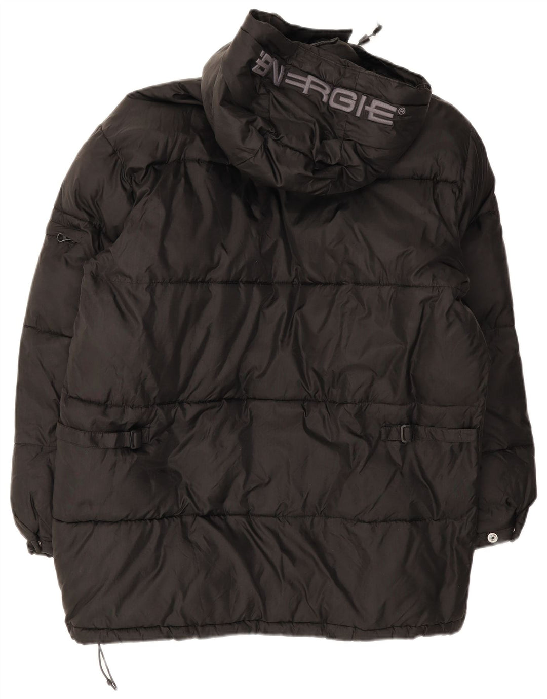 Energie Herren Graphic Hooded Wattierte Jacke UK 38 Mittelschwarzes Nylon