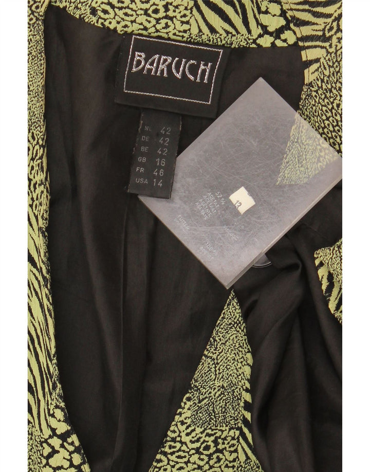 BARUCH Damen Longline Blazer Jacke UK 16 Großer grüner Tierdruck