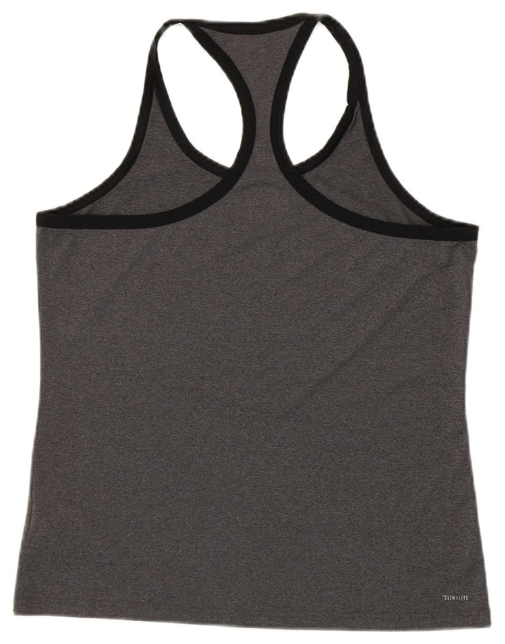 ADIDAS Damen Climalite Graphic Vest Top UK 12/14 Mittelgraues Polyester