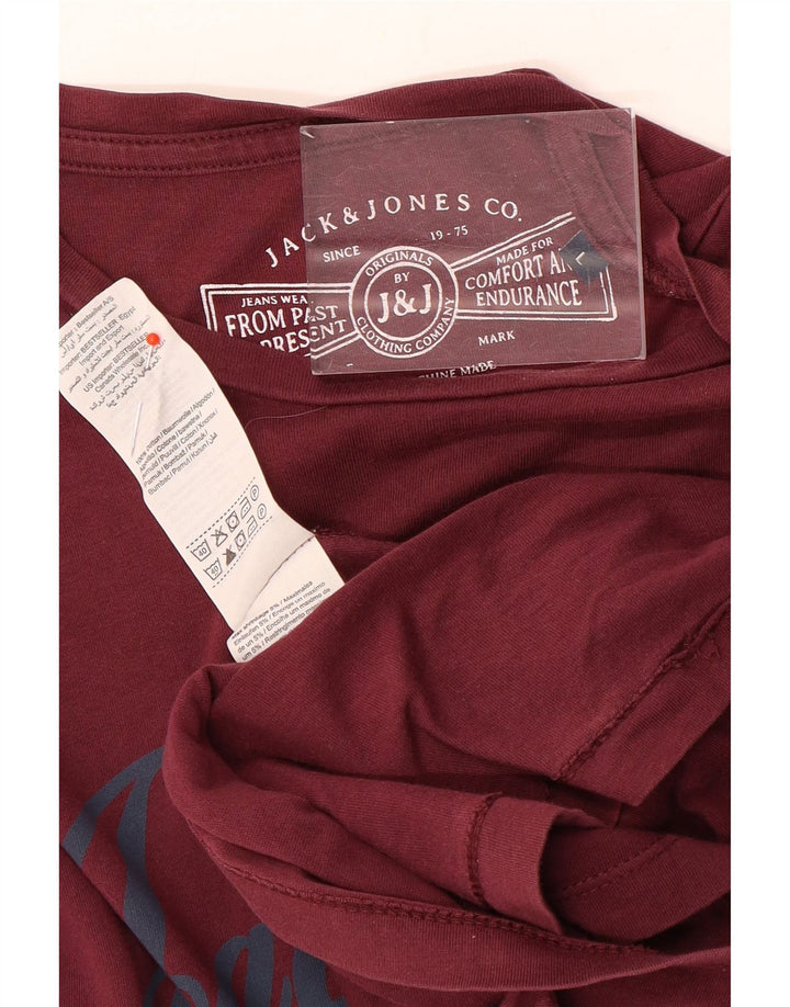 Jack & Jones Herren-T-Shirt mit Grafik, Größe L, Kastanienbraun, Baumwolle